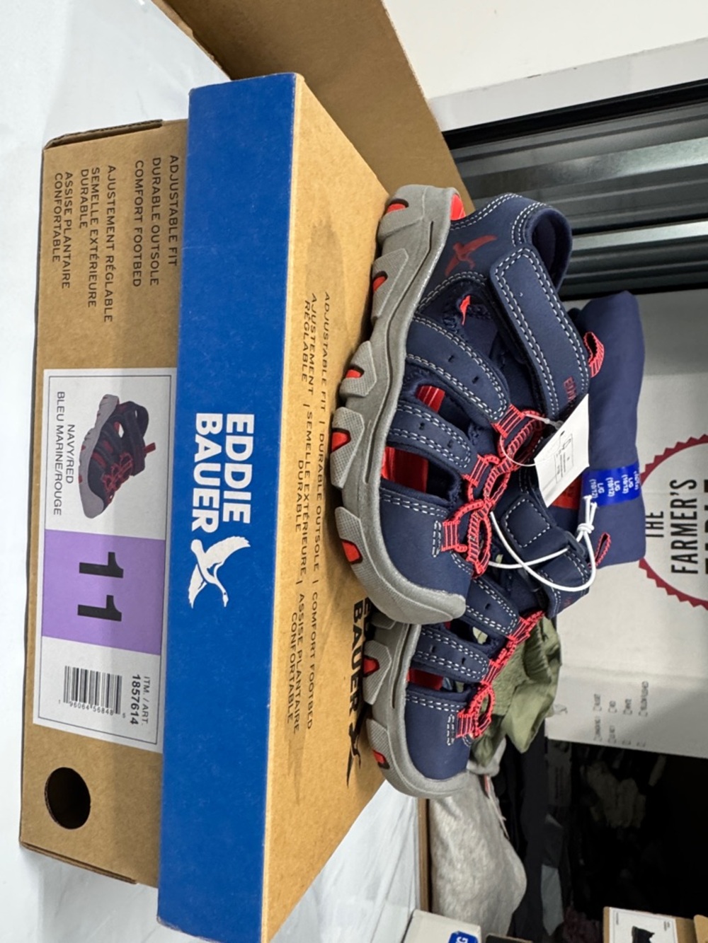 Eddie Bauer Navy and Red Kids Closed-Toe Sport Sandals